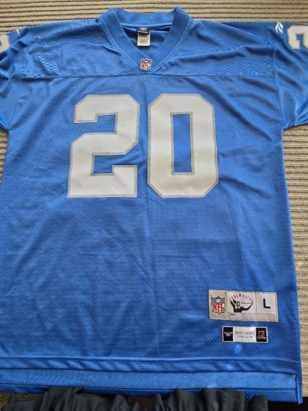 Reebok 1996 Barry Sanders Detroit Lions NFL Throwback Jersey Size Large